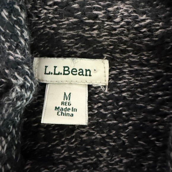 LL Bean Women's Cotton Ragg Knit Sweater Funnelneck Pullover Size M Cozy Classic - Picture 5 of 9